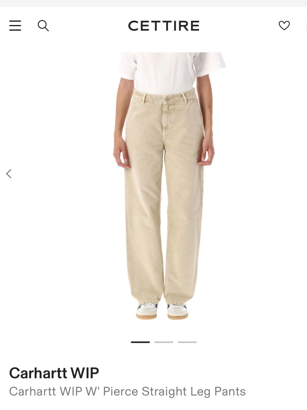Carhartt WIP Women's Straight Leg Jeans in Beige